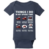 Funny Tractors Lover 6 Things I Do In My Spare Time Tractor Baby Bodysuit