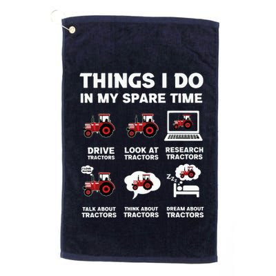 Funny Tractors Lover 6 Things I Do In My Spare Time Tractor Golf Towel