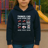 Funny Tractors Lover 6 Things I Do In My Spare Time Tractor Kids Hoodie