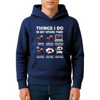 Funny Tractors Lover 6 Things I Do In My Spare Time Tractor Kids Hoodie