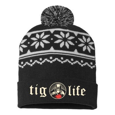 Funny TIG Life Tungsten Inert Gas Welder GTAW Arc Welding USA-Made Snowflake Beanie