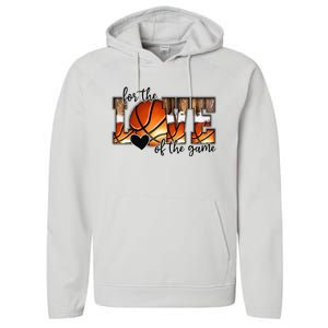 For The Love of The Game Retro Basketball Mom Mothers Day Performance Fleece Hoodie