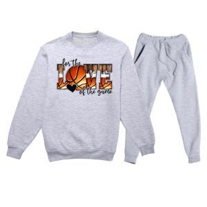 For The Love of The Game Retro Basketball Mom Mothers Day Premium Crewneck Sweatsuit Set