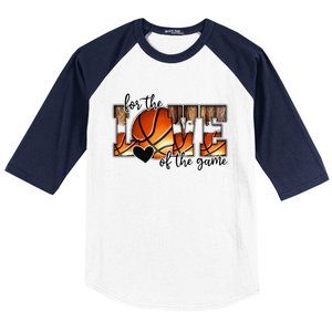 For The Love of The Game Retro Basketball Mom Mothers Day Baseball Sleeve Shirt