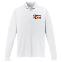 For The Love of The Game Retro Basketball Mom Mothers Day Performance Long Sleeve Polo