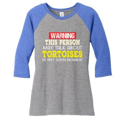 Funny Tortoises Lover Gift Keep Talking About Women's Tri-Blend 3/4-Sleeve Raglan Shirt