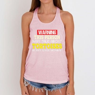 Funny Tortoises Lover Gift Keep Talking About Women's Knotted Racerback Tank