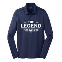 Funny The Legend Has Retired Gift For Adult Retirement Silk Touch Performance Long Sleeve Polo