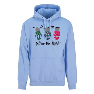 Follow The Light Christ Xmas Light Unisex Surf Hoodie