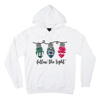 Follow The Light Christ Xmas Light Hoodie