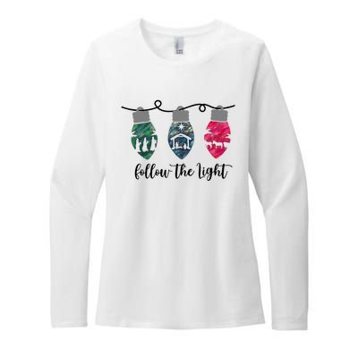 Follow The Light Christ Xmas Light Womens CVC Long Sleeve Shirt