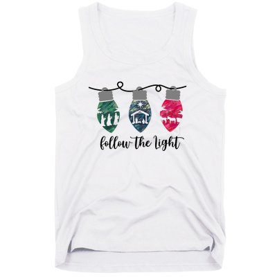 Follow The Light Christ Xmas Light Tank Top