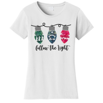 Follow The Light Christ Xmas Light Women's T-Shirt