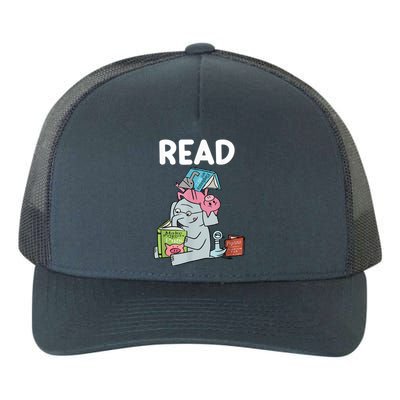 Funny Teacher Library Read Book Club Piggie Elephant Pigeons Yupoong Adult 5-Panel Trucker Hat