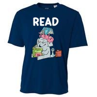 Funny Teacher Library Read Book Club Piggie Elephant Pigeons Cooling Performance Crew T-Shirt