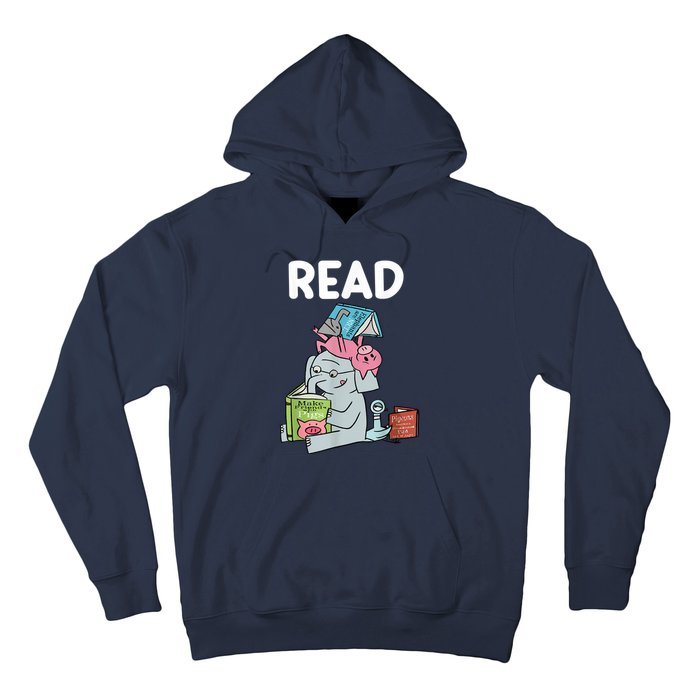 Funny Teacher Library Read Book Club Piggie Elephant Pigeons Hoodie