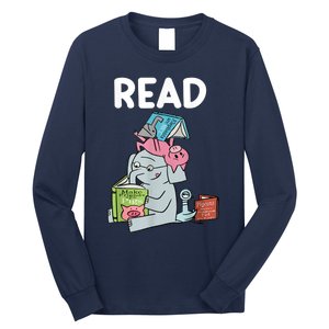 Funny Teacher Library Read Book Club Piggie Elephant Pigeons Long Sleeve Shirt