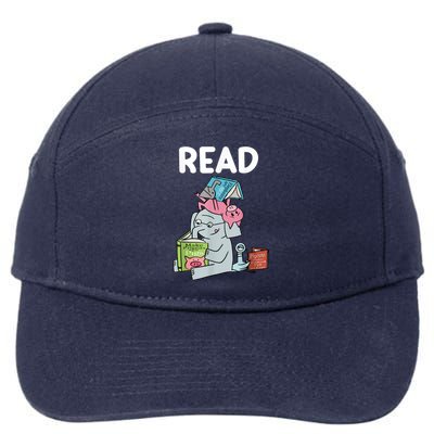 Funny Teacher Library Read Book Club Piggie Elephant Pigeons 7-Panel Snapback Hat