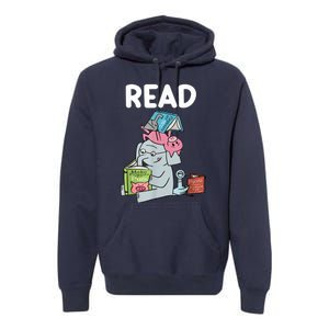 Funny Teacher Library Read Book Club Piggie Elephant Pigeons Premium Hoodie