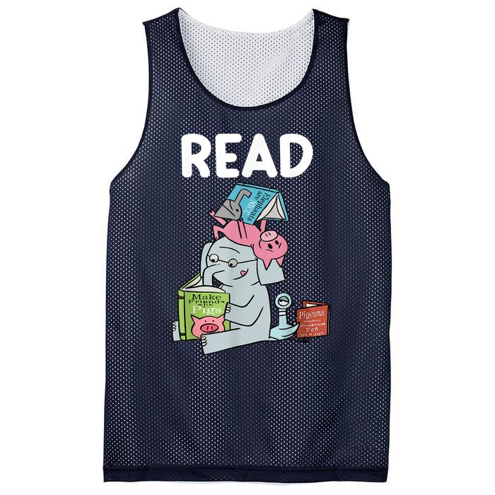 Funny Teacher Library Read Book Club Piggie Elephant Pigeons Mesh Reversible Basketball Jersey Tank