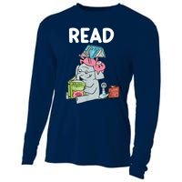 Funny Teacher Library Read Book Club Piggie Elephant Pigeons Cooling Performance Long Sleeve Crew