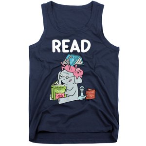 Funny Teacher Library Read Book Club Piggie Elephant Pigeons Tank Top