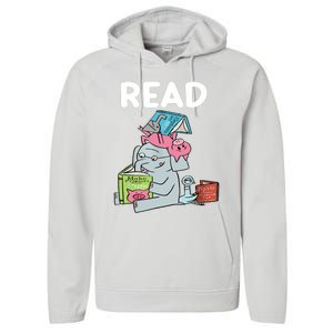 Funny Teacher Library Read Book Club Piggie Elephant Pigeons Performance Fleece Hoodie