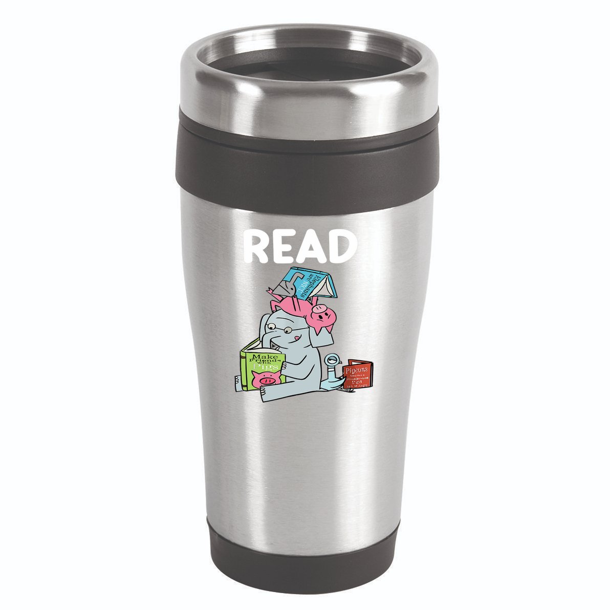 Funny Teacher Library Read Book Club Piggie Elephant Pigeons 16oz Travel Tumbler