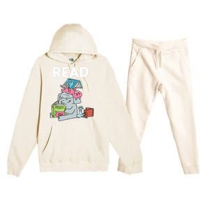 Funny Teacher Library Read Book Club Piggie Elephant Pigeons Premium Hooded Sweatsuit Set