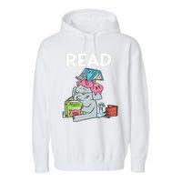 Funny Teacher Library Read Book Club Piggie Elephant Pigeons Garment-Dyed Fleece Hoodie