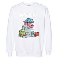 Funny Teacher Library Read Book Club Piggie Elephant Pigeons Garment-Dyed Sweatshirt