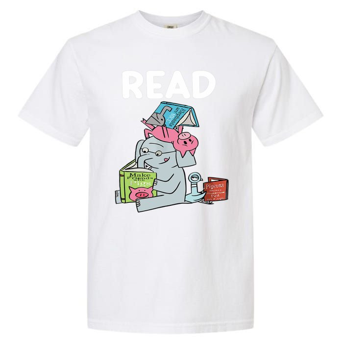 Funny Teacher Library Read Book Club Piggie Elephant Pigeons Garment-Dyed Heavyweight T-Shirt