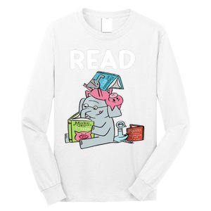 Funny Teacher Library Read Book Club Piggie Elephant Pigeons Long Sleeve Shirt