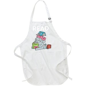 Funny Teacher Library Read Book Club Piggie Elephant Pigeons Full-Length Apron With Pockets