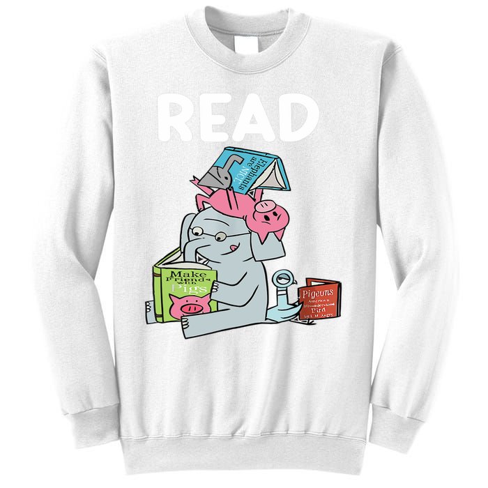 Funny Teacher Library Read Book Club Piggie Elephant Pigeons Sweatshirt