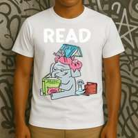 Funny Teacher Library Read Book Club Piggie Elephant Pigeons T-Shirt