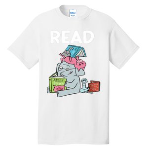 Funny Teacher Library Read Book Club Piggie Elephant Pigeons Tall T-Shirt