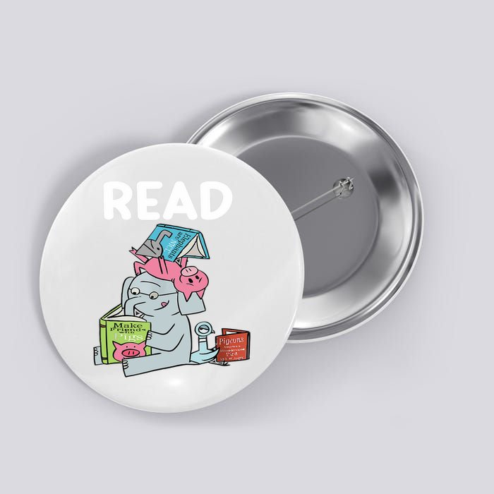 Funny Teacher Library Read Book Club Piggie Elephant Pigeons Button