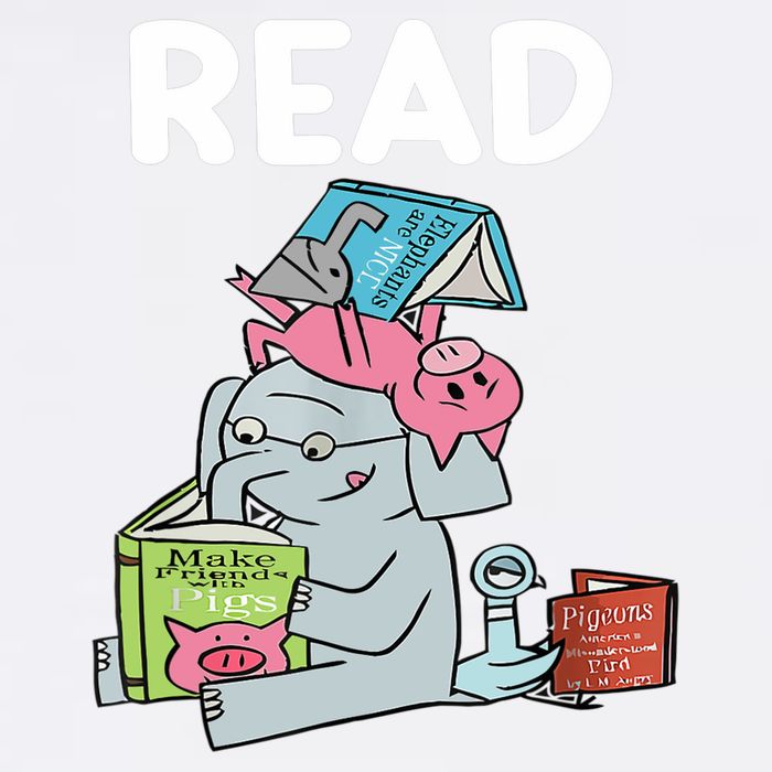 Funny Teacher Library Read Book Club Piggie Elephant Pigeons Button