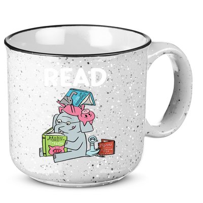Funny Teacher Library Read Book Club Piggie Elephant Pigeons 15oz Campfire Ceramic Mug