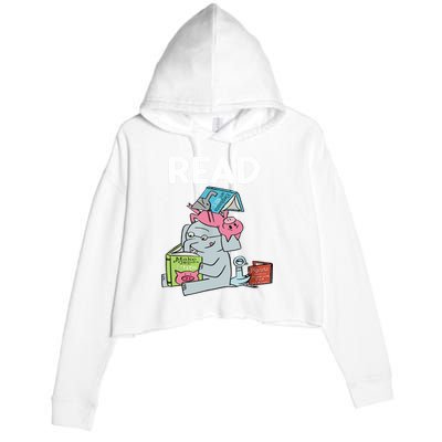 Funny Teacher Library Read Book Club Piggie Elephant Pigeons Crop Fleece Hoodie