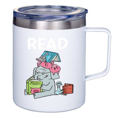 Funny Teacher Library Read Book Club Piggie Elephant Pigeons 12oz Stainless Steel Coffee Mug