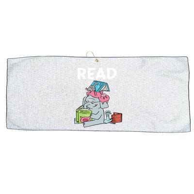 Funny Teacher Library Read Book Club Piggie Elephant Pigeons Large Microfiber Waffle Golf Towel