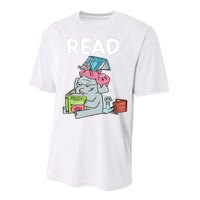 Funny Teacher Library Read Book Club Piggie Elephant Pigeons Performance Sprint T-Shirt