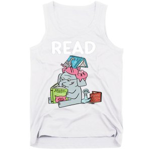 Funny Teacher Library Read Book Club Piggie Elephant Pigeons Tank Top