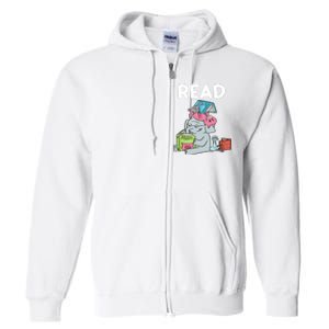 Funny Teacher Library Read Book Club Piggie Elephant Pigeons Full Zip Hoodie