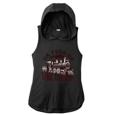 Funny Train Lovers Who Tooted Train Ladies PosiCharge Tri-Blend Wicking Draft Hoodie Tank