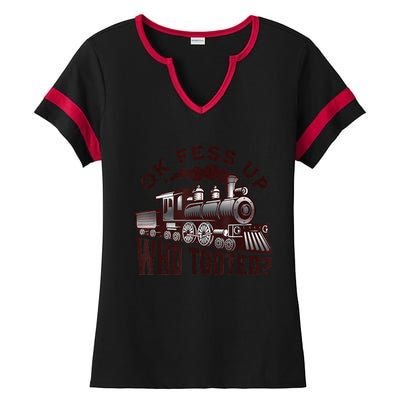 Funny Train Lovers Who Tooted Train Ladies Halftime Notch Neck Tee