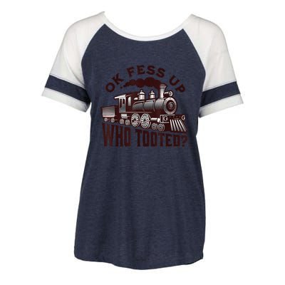 Funny Train Lovers Who Tooted Train Enza Ladies Jersey Colorblock Tee