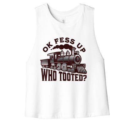 Funny Train Lovers Who Tooted Train Women's Racerback Cropped Tank